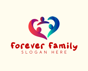 Heart Family People logo design