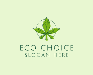 Minimalist Marijuana Leaf  logo