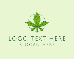 Minimalist Marijuana Leaf  logo