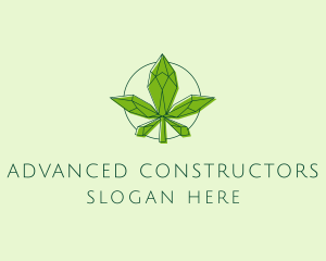 Minimalist Marijuana Leaf  logo design