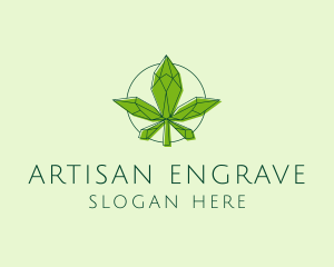 Minimalist Marijuana Leaf  logo design