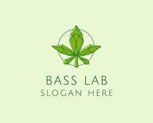 Minimalist Marijuana Leaf  logo design