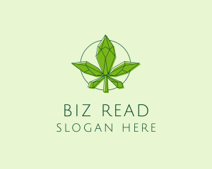 Minimalist Marijuana Leaf  logo design