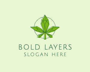 Minimalist Marijuana Leaf  logo design