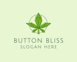 Minimalist Marijuana Leaf  logo design