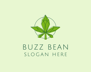 Minimalist Marijuana Leaf  logo design