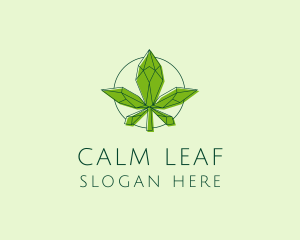 Minimalist Marijuana Leaf  logo design