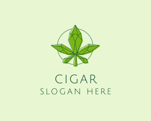 Minimalist Marijuana Leaf  logo design