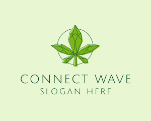 Minimalist Marijuana Leaf  logo design