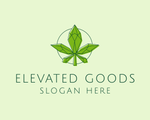 Minimalist Marijuana Leaf  logo design