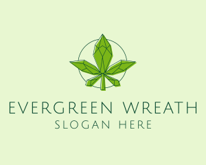 Minimalist Marijuana Leaf  logo design