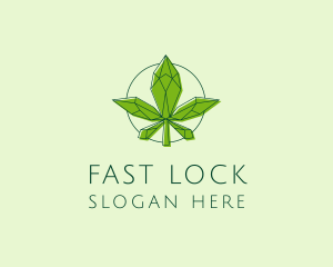 Minimalist Marijuana Leaf  logo design