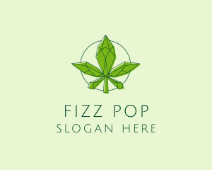 Minimalist Marijuana Leaf  logo design