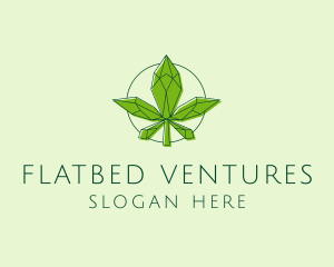 Minimalist Marijuana Leaf  logo design