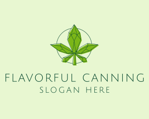 Minimalist Marijuana Leaf  logo design