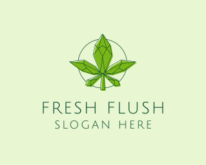 Minimalist Marijuana Leaf  logo design