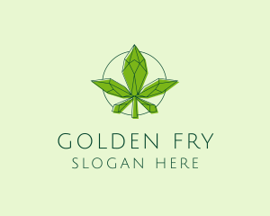 Minimalist Marijuana Leaf  logo design