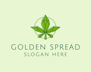 Minimalist Marijuana Leaf  logo design