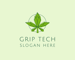 Minimalist Marijuana Leaf  logo design