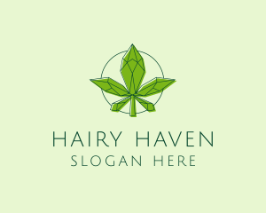 Minimalist Marijuana Leaf  logo design