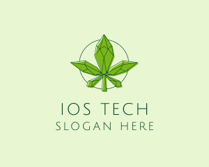 Minimalist Marijuana Leaf  logo design