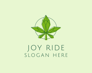 Minimalist Marijuana Leaf  logo design