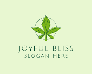 Minimalist Marijuana Leaf  logo design