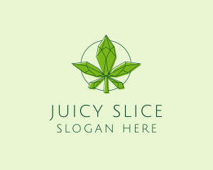 Minimalist Marijuana Leaf  logo design