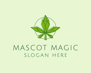 Minimalist Marijuana Leaf  logo design