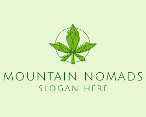 Minimalist Marijuana Leaf  logo design