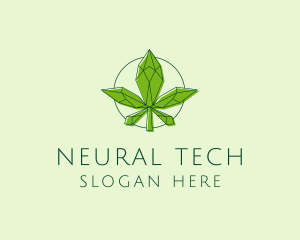 Minimalist Marijuana Leaf  logo design