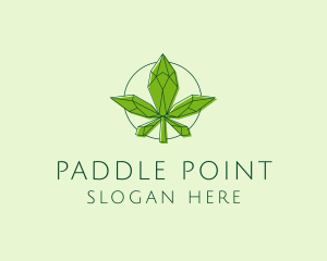 Minimalist Marijuana Leaf  logo design