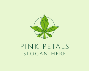 Minimalist Marijuana Leaf  logo design