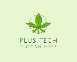 Minimalist Marijuana Leaf  logo design