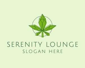 Minimalist Marijuana Leaf  logo design