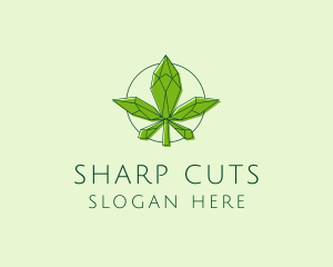 Minimalist Marijuana Leaf  logo design