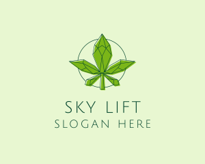 Minimalist Marijuana Leaf  logo design