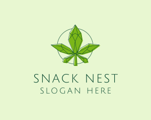 Minimalist Marijuana Leaf  logo design