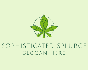 Minimalist Marijuana Leaf  logo design