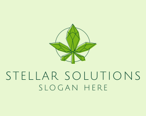 Minimalist Marijuana Leaf  logo design