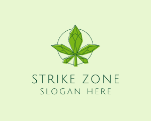 Minimalist Marijuana Leaf  logo design