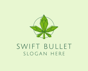 Minimalist Marijuana Leaf  logo design