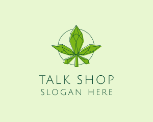 Minimalist Marijuana Leaf  logo design