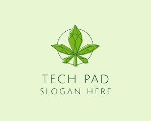 Minimalist Marijuana Leaf  logo design