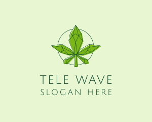 Minimalist Marijuana Leaf  logo design