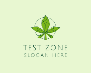 Minimalist Marijuana Leaf  logo design