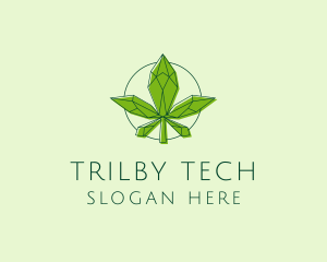 Minimalist Marijuana Leaf  logo design