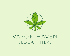 Minimalist Marijuana Leaf  logo design