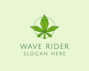 Minimalist Marijuana Leaf  logo design