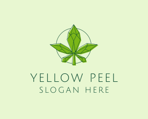 Minimalist Marijuana Leaf  logo design